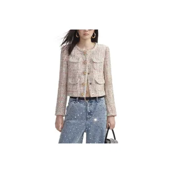 Self portrait Jackets & Coats Women's White Mixed Color