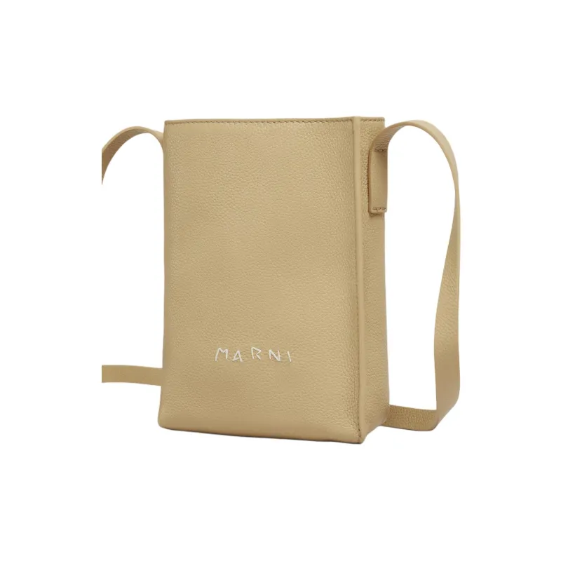 MARNI Calfskin Crossbody Bag, Shoulder Bag Trumpets Women's Nomadic & Beige-4