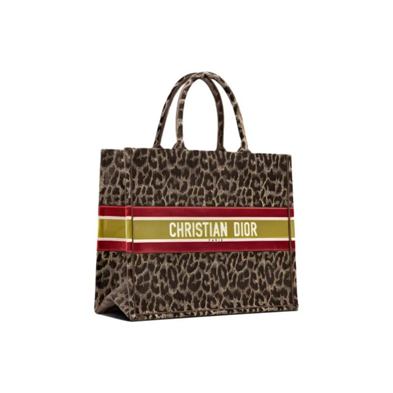 DIOR BookTote Velvet Handbag Regular Women's Beige-1