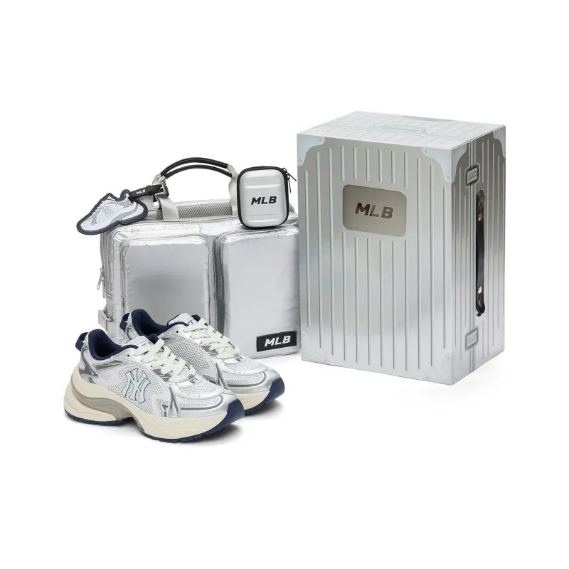 MLB New York Yankees Low Top Running Shoes Unisex Vintage Silver Gray-1