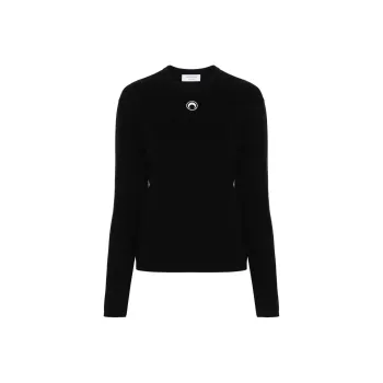 Marine Serre Crescent Moon-embroidered Jumper