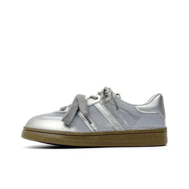Mengsai Breathable Lightweight Height Increasing Low-Top Casual Shoes Women's Silver-1