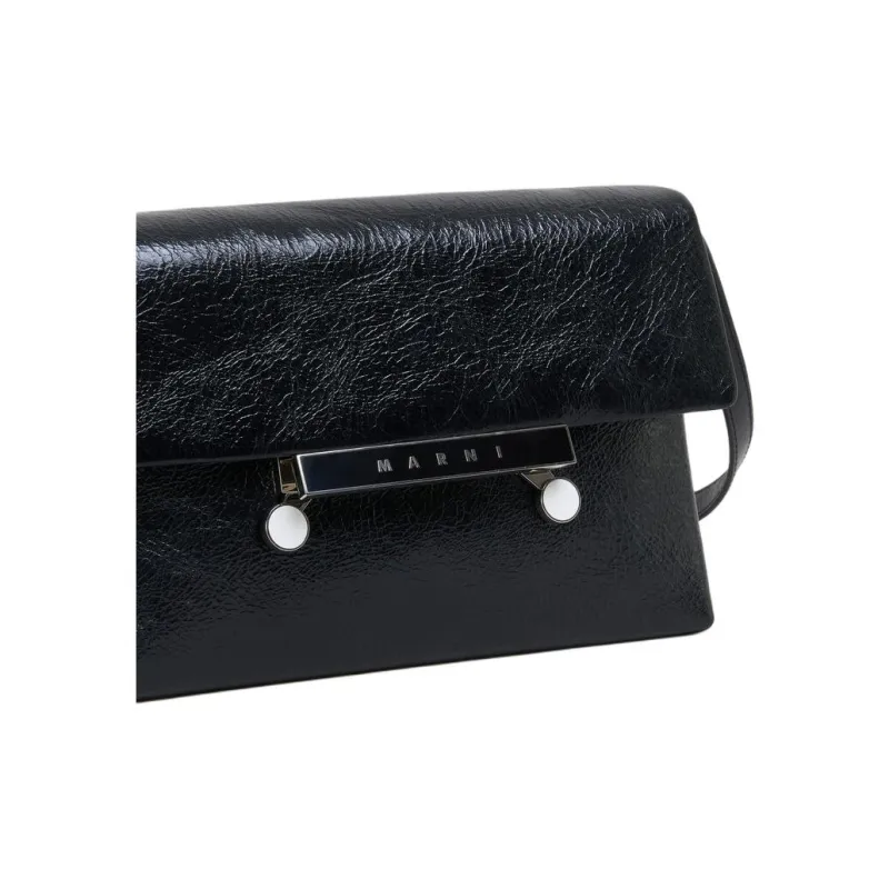 MARNI Calfskin Envelope Bag, Shoulder Bag, Crossbody Bag Trumpets Women's Black-4