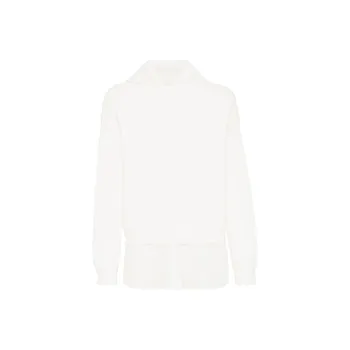 Brunello Cucinelli Organza And English Rib Knit Faux Layered Sweatshirt