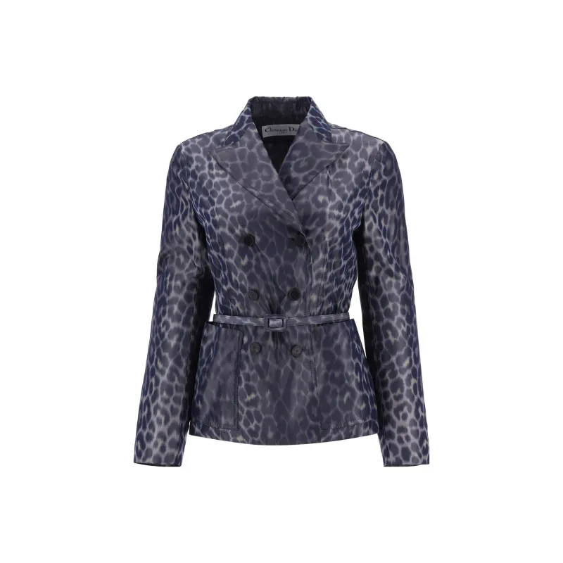 DIOR Leopard Printed Double Breasted Jacket-0