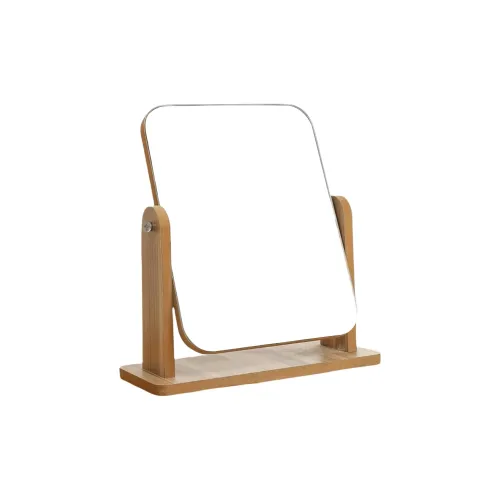 XIANLVE Makeup Mirror Folding Desktop Wooden Dormitory Essentials Dormitory Home Use Bedroom Desktop