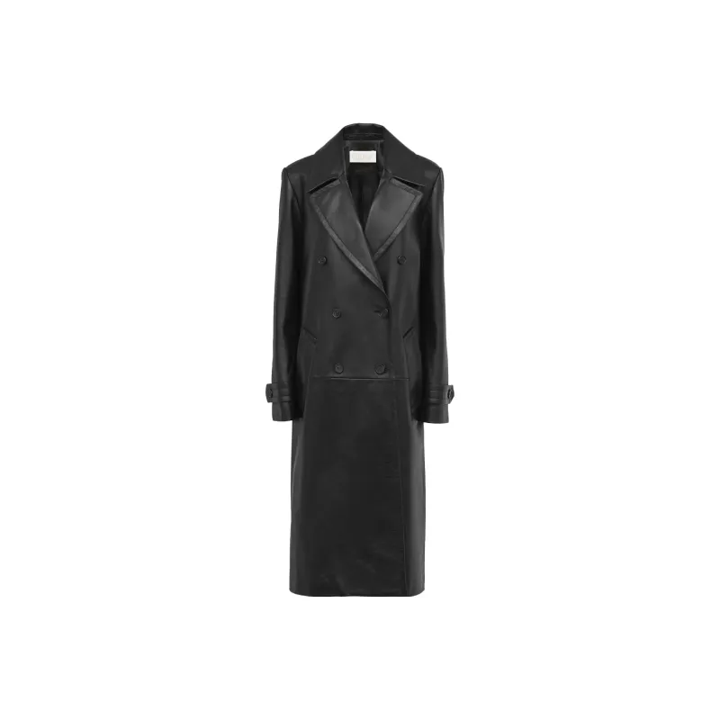 Chloé Double-Breasted Leather Coat-0