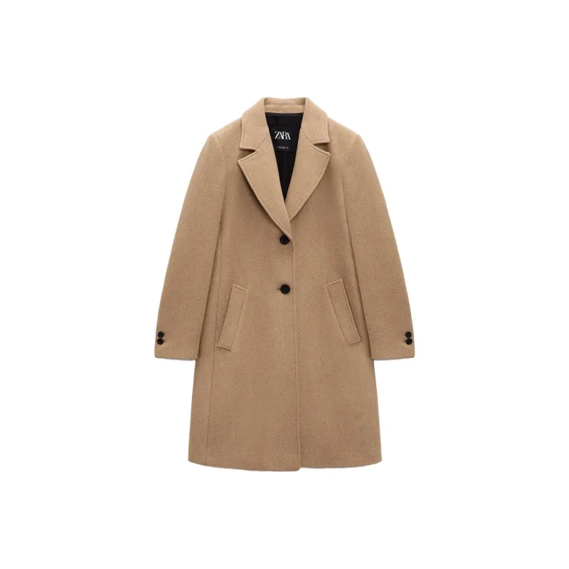 ZARA Coats Women's Tan-0
