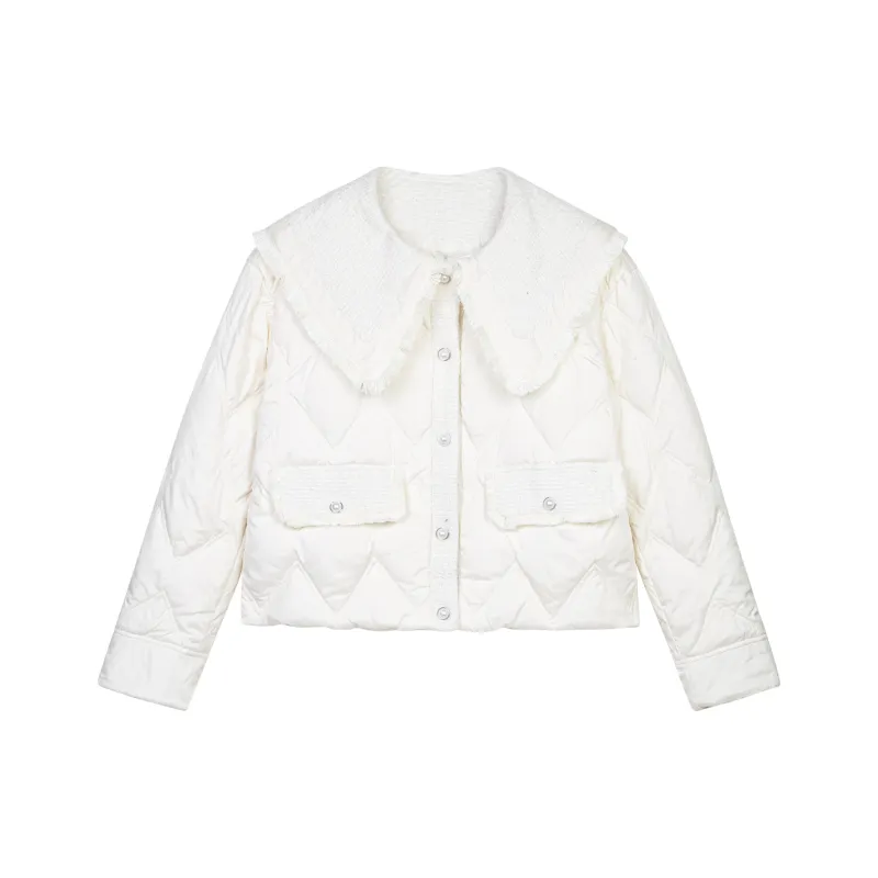 PAZZO Loose Fit Versatile Chanel Inspired Down Jacket Women's-0