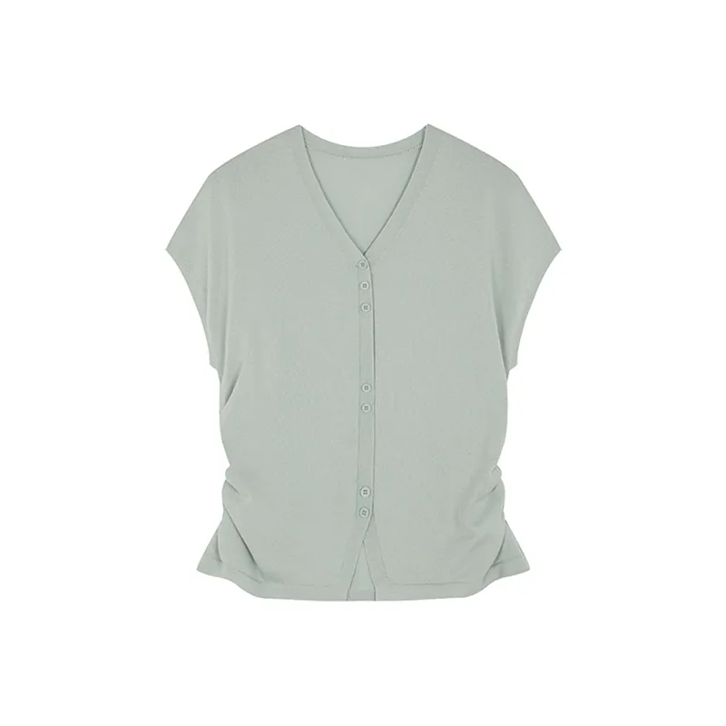 Mo Han Yi Mei Knitwear Women's Gray Pea Green-0