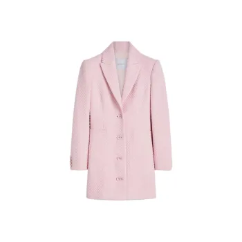 SCANLAN THEODORE Boucle Longline Jacket Jackets Coats Women's Pale Pink/Light Pink