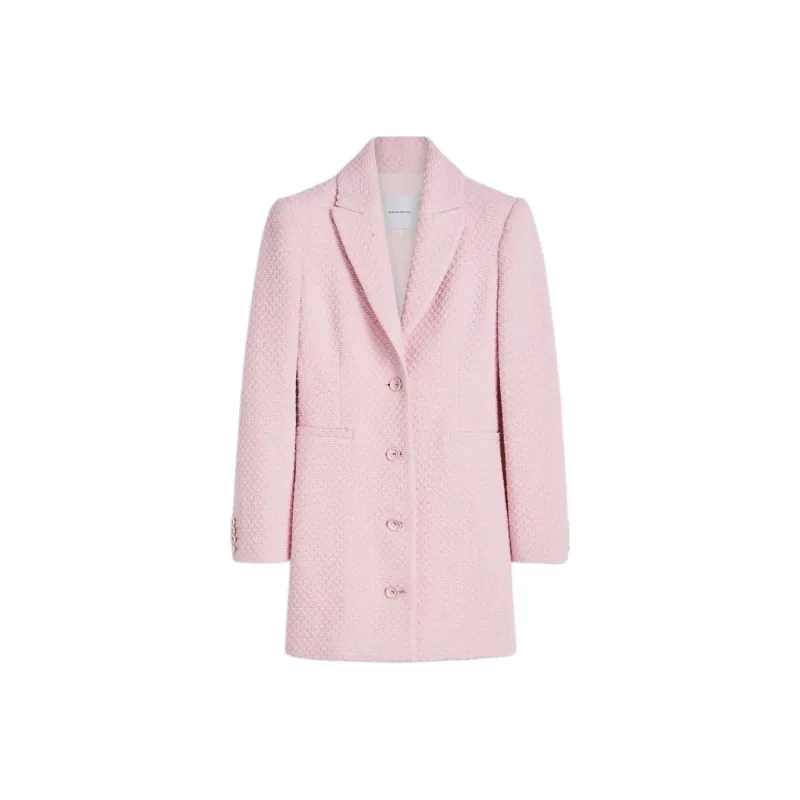SCANLAN THEODORE Boucle Longline Jacket Jackets Coats Women's Pale Pink/Light Pink-0