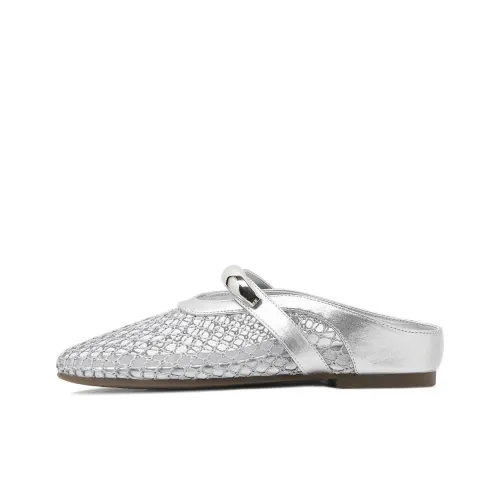 CAMEIDO Slip Resistant Closed Toe Slippers Women's Silver