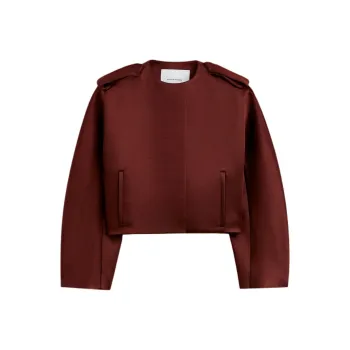 SCANLAN THEODORE Satin Cocoon Sleeve Jacket Jackets Coats Women's Burgundy/Burgundy