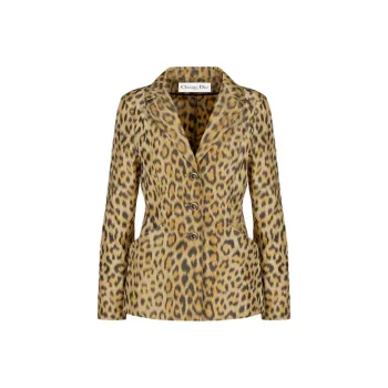 DIOR Leopard Printed Single Breasted Jacket