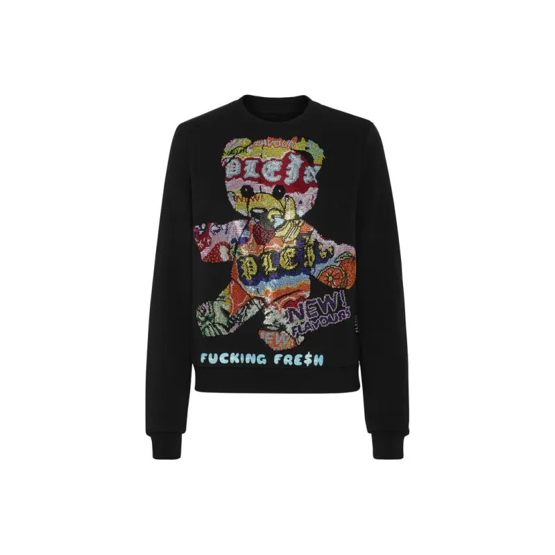 PHILIPP PLEIN Rhinestone emebllished Jersey Sweatshirt-0