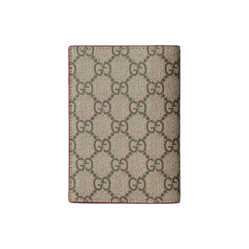 GUCCI Supreme Canvas Passport Holder Men's Beige & Ebony-2