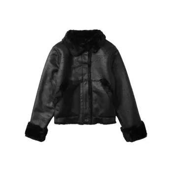 Izzue Press-stud Faux-leather Jacket