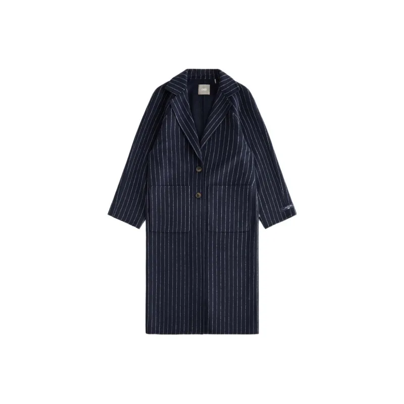 KITH Women's Rory Coat 'Pinstripe Navy'-0