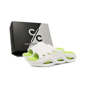 Colorful Creations EVA Quiet, Slip Resistant, Odor Resistant Massage Mat Slide Slippers Men's Box