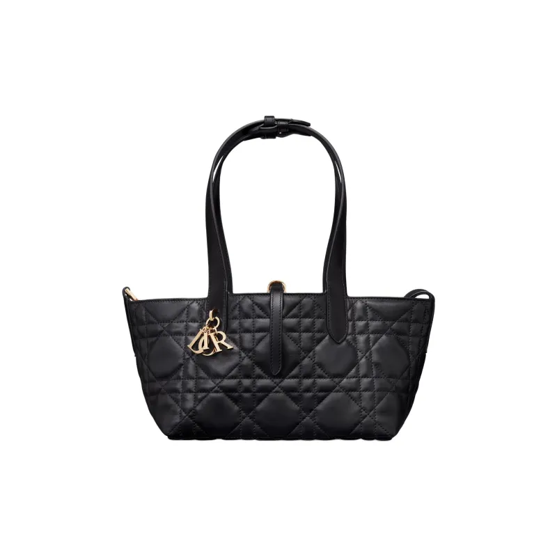 DIOR Toujours Cow Leather Native Handbag Trumpets Women's Black-1