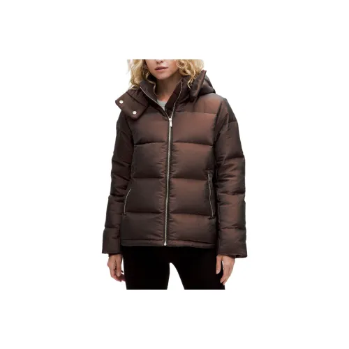 Lululemon Wunder Puff Series Down Jacket Women's Mixed Color Dark Coffee