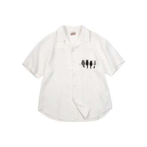 MADEN Shirt Women's White Kitten