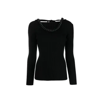 GIUSEPPE DI MORABITO Chain Detailed Open Back Top