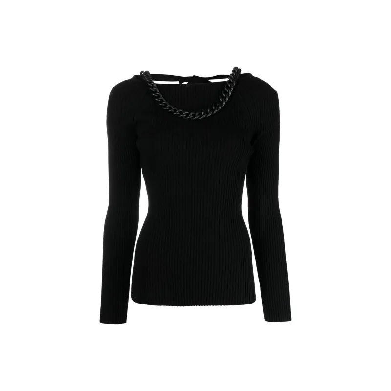 GIUSEPPE DI MORABITO Chain Detailed Open Back Top-0