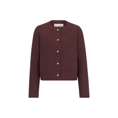 DIOR Jackets & Coats Women's Plum Red