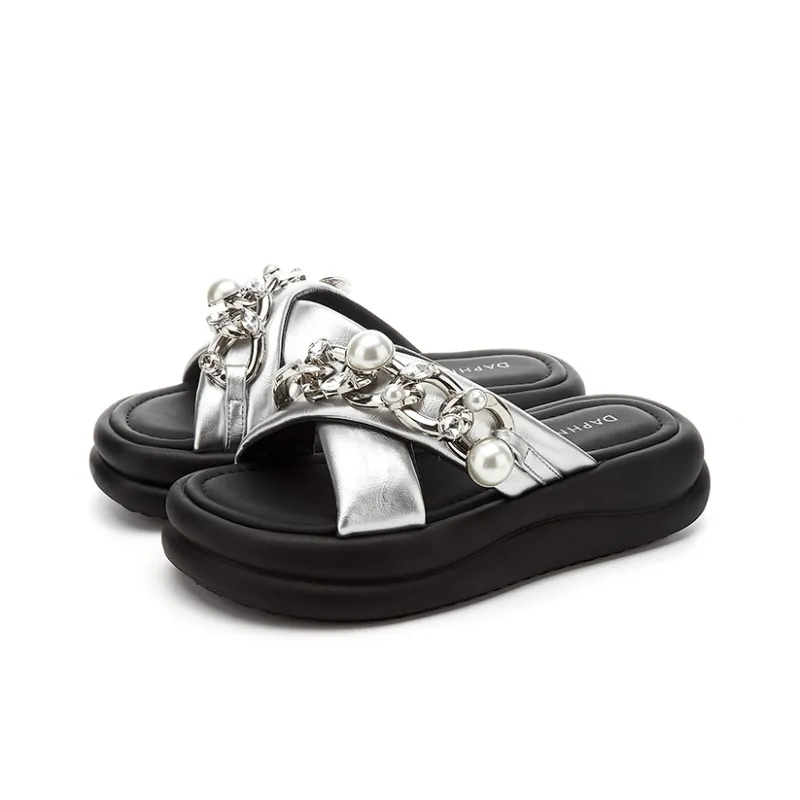 DAPHNE PVC Polyvinyl Chloride Quiet, Odor Resistant, Abrasion Resistant Slide Slippers Women's-5