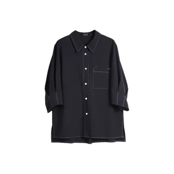 ELLE Shirts Women's Navy Blue