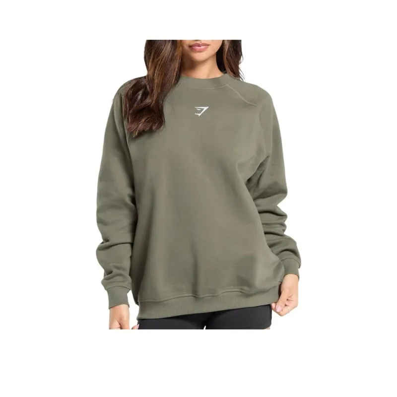 GYMSHARK TRAINING OVERSIZED FLEECE SWEATSHIRT Sweatshirt Women's Basic Green-0