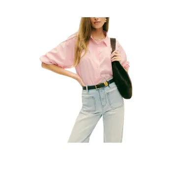REFORMATION Eli Oversized Shirt Women's Pink