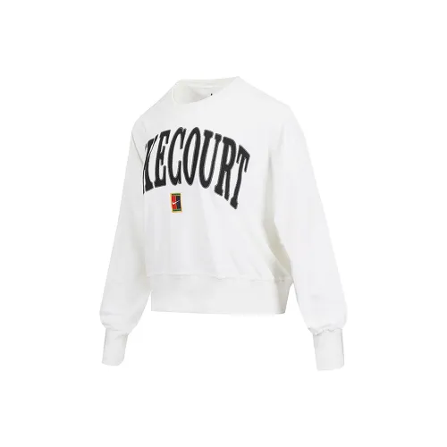 Nike COURT HERITAGE Sweatshirt Women's White/White/Asphalt Gray/Black