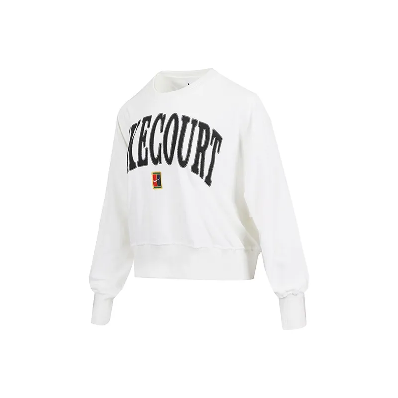 Nike COURT HERITAGE Sweatshirt Women's White/White/Asphalt Gray/Black-0