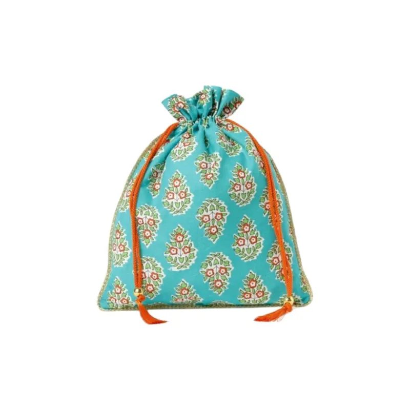 Beams Cotton Storage Bag Women's Yellow/Blue-3