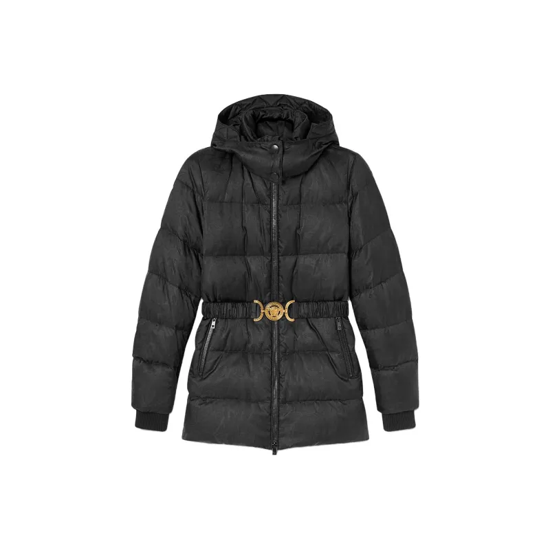 VERSACE Barocco print Belted Puffer Jacket-0