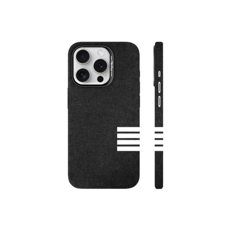 Sopi Linen Material Side Bar Phone Cases Compatibility With IPhone 16/15 Pro Max/Apple 13/14/Pro/Max Collection-5