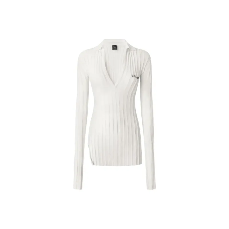 PINKO Ribbed knit Polo Shirt-0