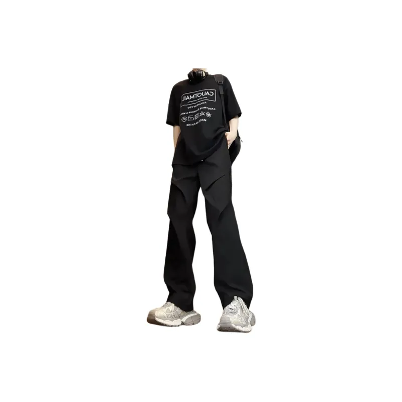BENGEN Casual Pants Unisex Black-0