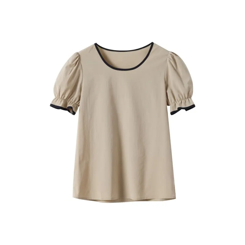 Huagaa Shirt Women's Yellow Khaki-0