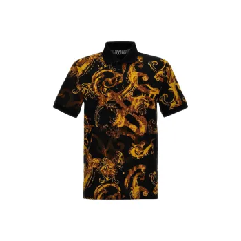 VERSACE JEANS COUTURE Watercolour Couture Short Sleeved Polo Shirt