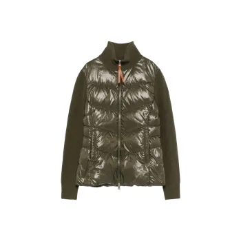 Moncler Logo Patch Knitted Padded Cardigan