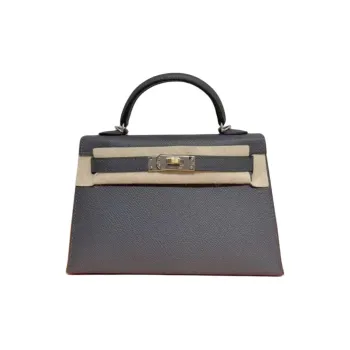 HERMES Mini Kelly 2nd Generation Epsom Leather Shoulder Bag, Crossbody Bag, Handbag Mini Women's 85 Ardoise Slate Gray