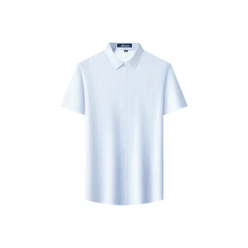 FORTEI Polo Shirt Men's White Base With Wide Stripes
