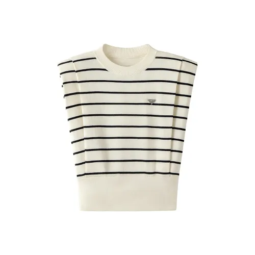 Cypress House Knitwear Women's Apricot Base With Black Stripes Pattern