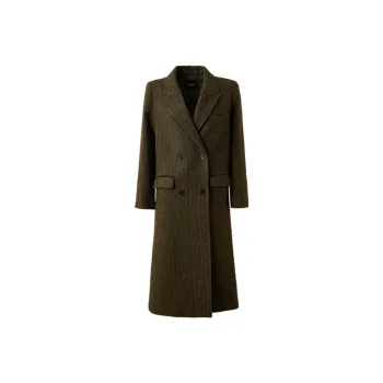ELLE Coats Women's Coffee Plaid