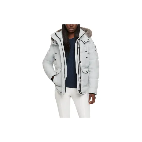 Moose Knuckles FW23 ANGUILLE SHEARLING Collection Down Jacket Women's Ash Gray Birch Wood