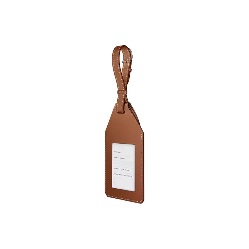 HERMES Apple AirTag Swift Calfskin Luggage Tag Unisex 37 Gold Brown-2
